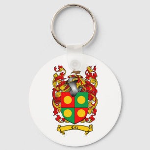 COX FAMILY CREST -  COX COAT OF ARMS KEY RING