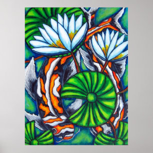 Coy Carp By Lisa Lorenz Poster
