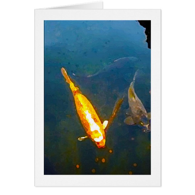 Coy Fish Pond Art Blank Card (Front)