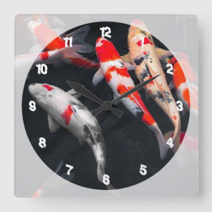 Coy Fish Square Wall Clock