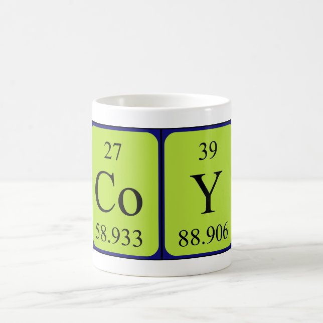 Coy periodic table name mug (Center)