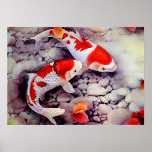 Coy Pond Vintage Japanese Art Poster