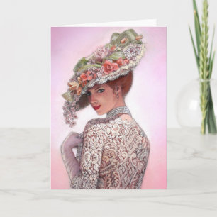 Coy Victorian Lady "Betty Lu" Card