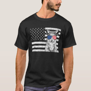Coyote 4th of July Animal US American Flag Wolf Pa T-Shirt
