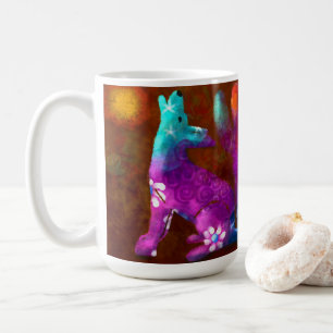Coyote Abstract Art Saguaro Cactus Desert Brown Coffee Mug