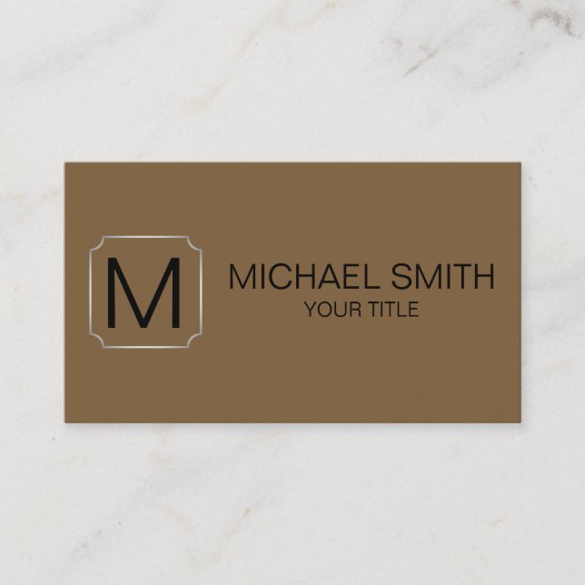 Coyote brown colour background business card (Front)