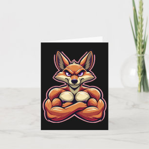 Coyote Flexing Muscles Fan Lover Bodybuilding Gym  Card