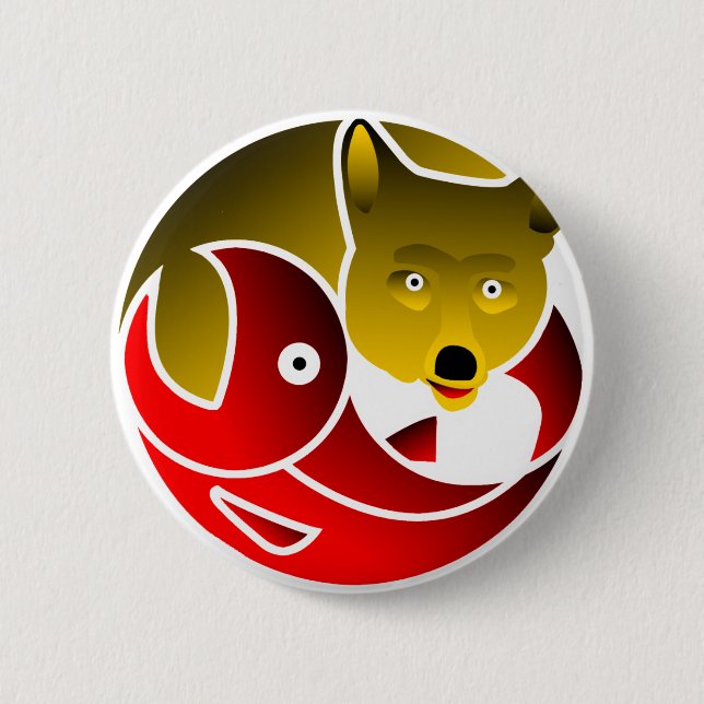 Coyote Frees Salmon 6 Cm Round Badge (Front)