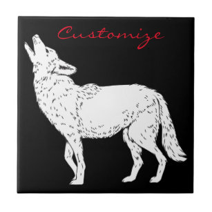 Coyote Howling Thunder_Cove Ceramic Tile