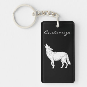 Coyote Howling Thunder_Cove Key Ring