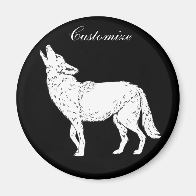 Coyote Howling Thunder_Cove Magnet (Front)