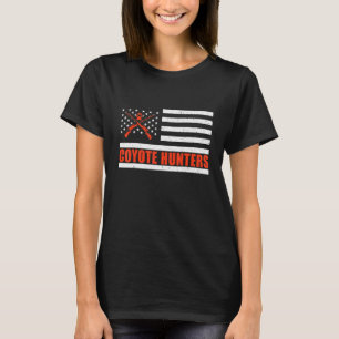 Coyote Hunters US Flag American Coyote Hunting Sea T-Shirt
