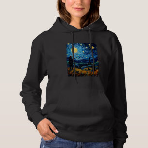 Coyote Hunting Coyote Hunter Starry Night Painting Hoodie