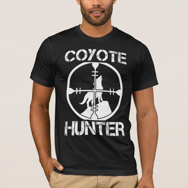 Coyote Hunting Yote Sniper Wild Animal Hunter T-Shirt (Front)