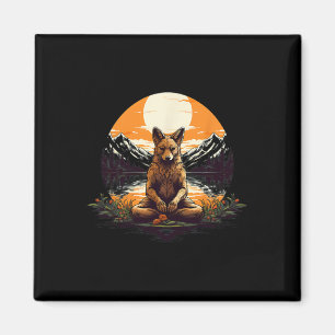 Coyote Meditation Yoga Magnet