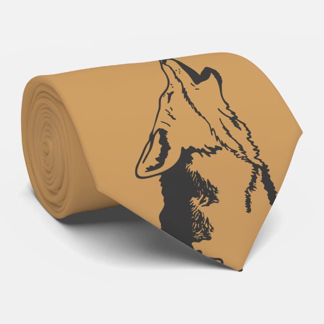 Coyote on gold tie (Rolled)