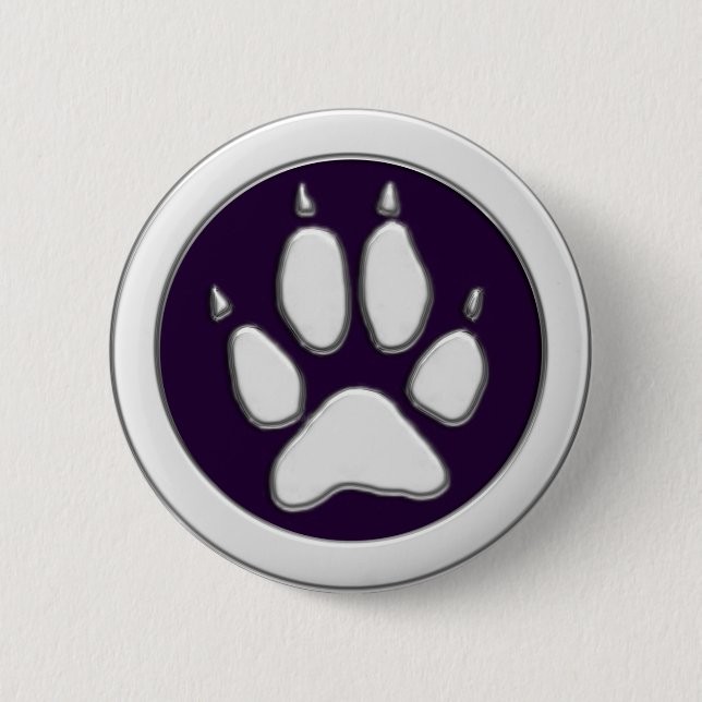 COYOTE PAW PRINT 6 CM ROUND BADGE (Front)