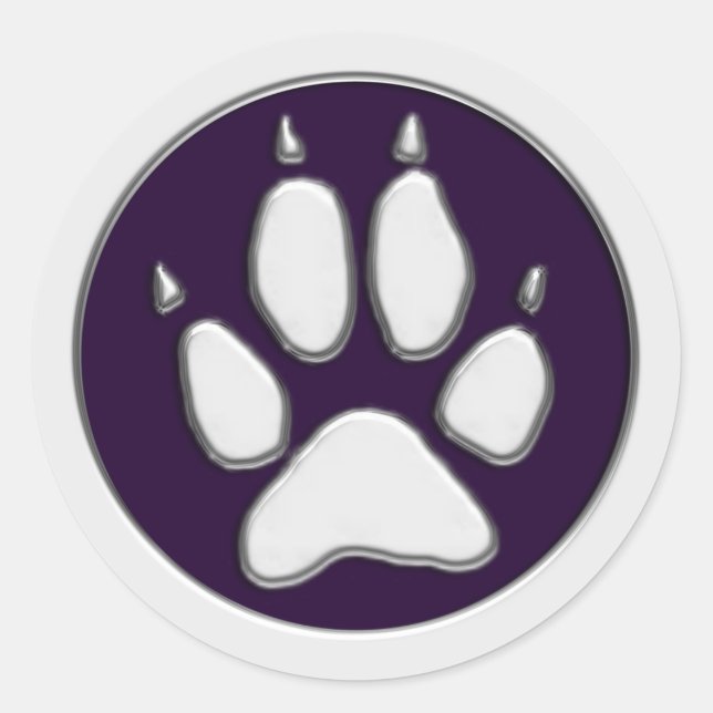 COYOTE PAW PRINT CLASSIC ROUND STICKER (Front)