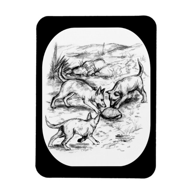 Coyote Pups Magnet (Vertical)