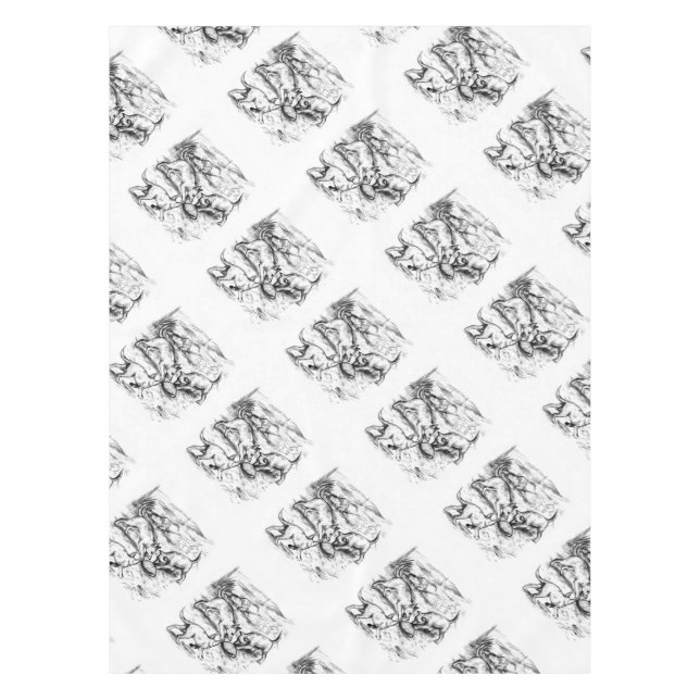 Coyote Pups Tablecloth (Front)