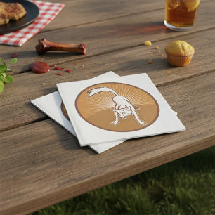 Coyote Retro Sunset Vintage Wilderness Animal Art  Napkin