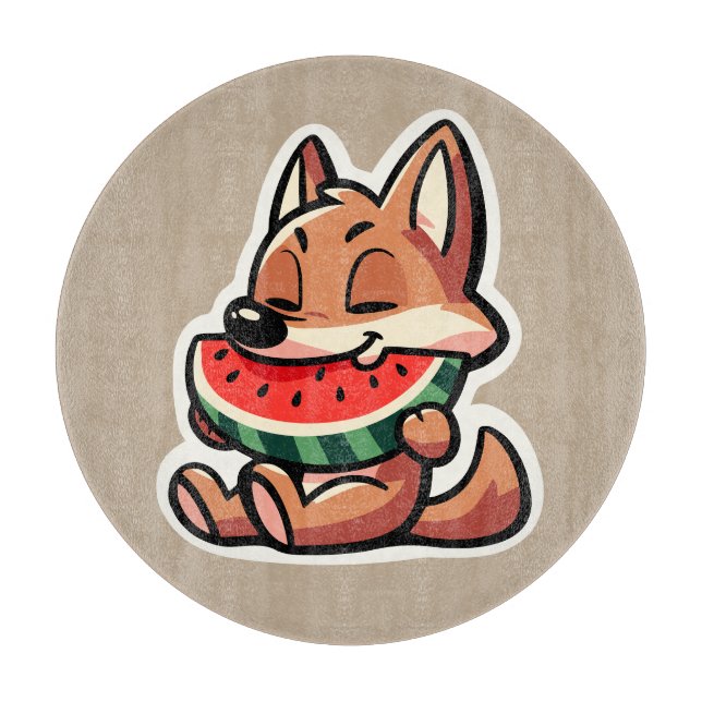 Coyote Watermelon Cutting Board (Front)