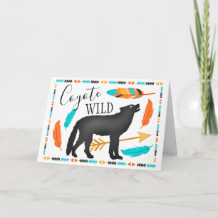Coyote Wild Tribal Set Elements Birthday Card