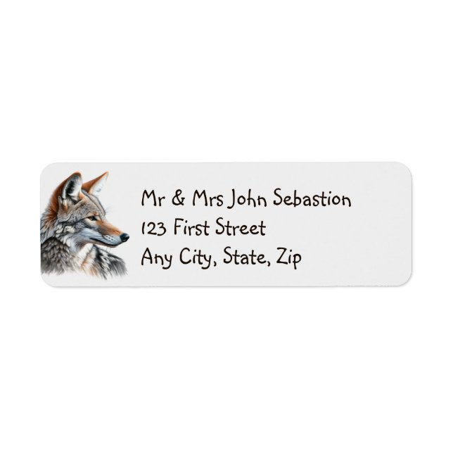 Coyote Wildlife Animal Rustic Country Return Address Label (Front)