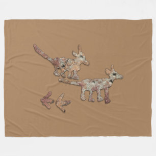 Coyotes Petroglyphs in Arizona Fleece Blanket