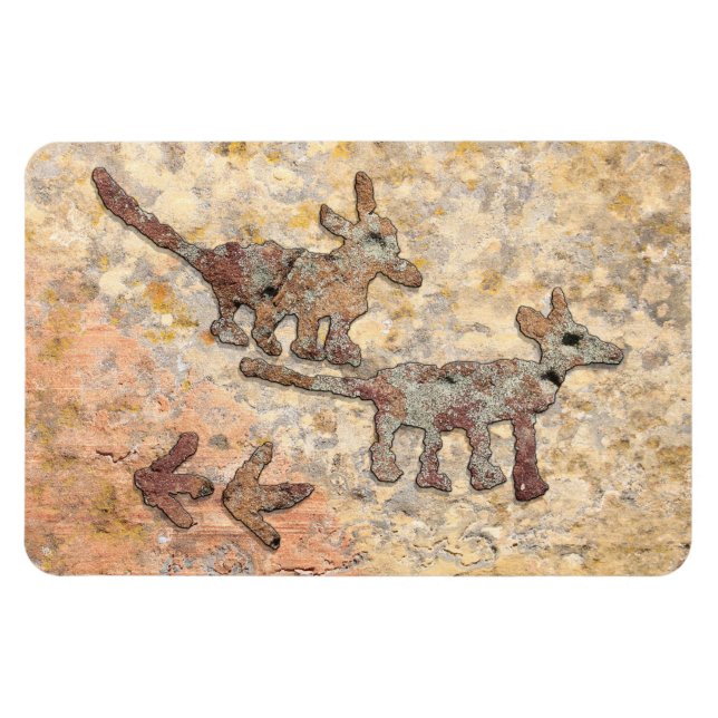 Coyotes Petroglyphs in Arizona Magnet (Horizontal)
