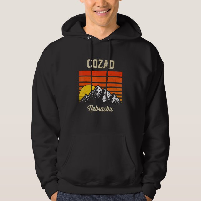 Cozad Nebraska Hometown City State Retro Usa Hoodie (Front)