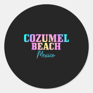 Cozumel Beach Mexico Vintage Tie Dye Retro Holiday Classic Round Sticker