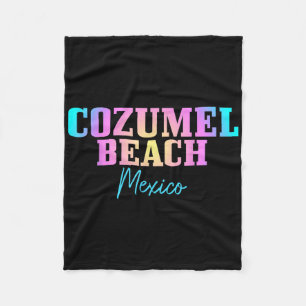 Cozumel Beach Mexico Vintage Tie Dye Retro Holiday Fleece Blanket
