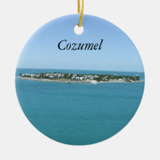 Cozumel Blue Water Tropical Ornamement Ceramic Tree Decoration