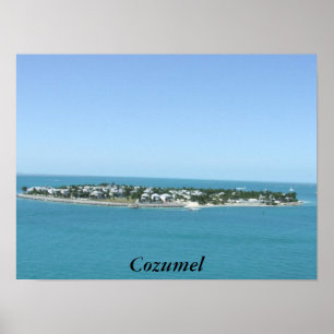 Cozumel Island Tropical Blue Water Poster