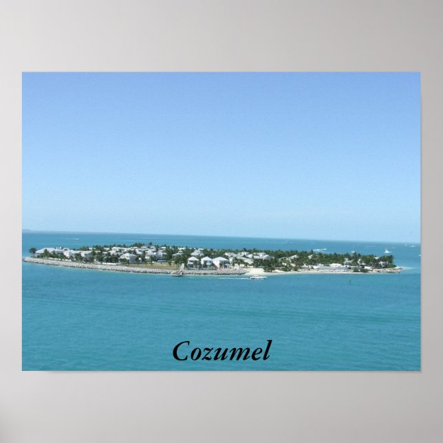 Cozumel Island Tropical Blue Water Poster (Front)