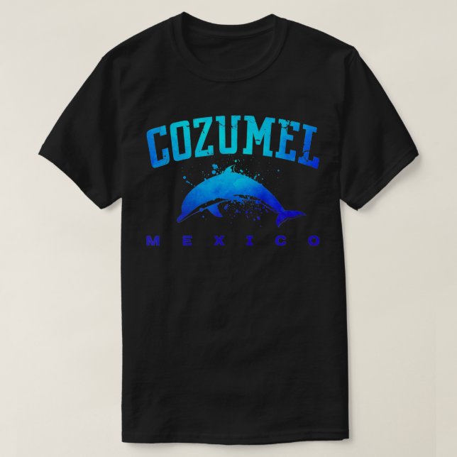 COZUMEL MEXICO Beach Vacation Scuba Diving Dolphin T-Shirt (Design Front)