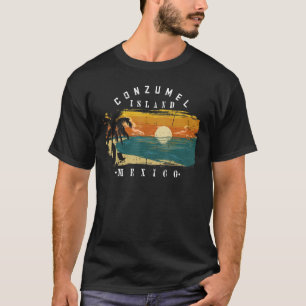 Cozumel Mexico Beaches Retro Cool Distressed Graph T-Shirt