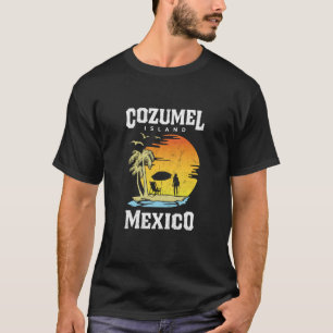Cozumel Mexico Beaches Retro Cool Distressed Graph T-Shirt