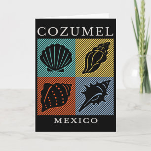 Cozumel Mexico Colourful Retro Throwck Boys Girls  Card