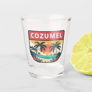 Cozumel Mexico Retro Emblem Shot Glass