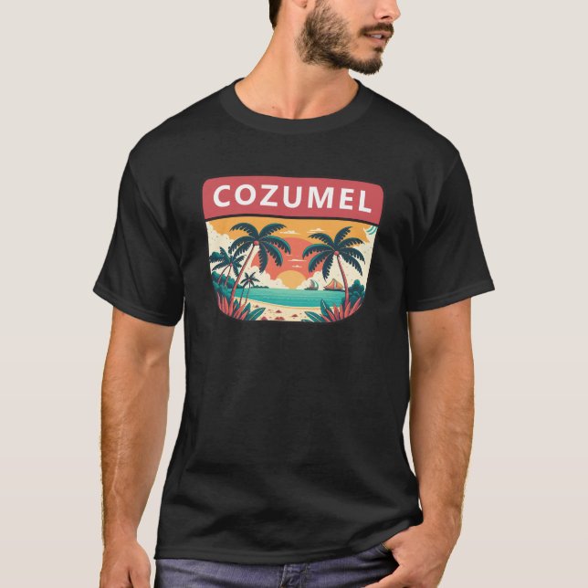 Cozumel Mexico Retro Emblem T-Shirt (Front)