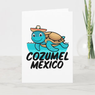 Cozumel Mexico Sea Turtle Colourful Boys Girls Tod Card