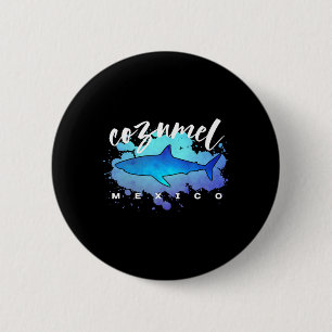 Cozumel Mexico Shark Scu Diver Spring Break Vacati 6 Cm Round Badge