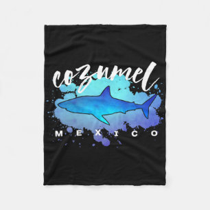 Cozumel Mexico Shark Scu Diver Spring Break Vacati Fleece Blanket