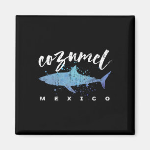 Cozumel Mexico Shark Scuba Diver Spring Break Vaca Magnet