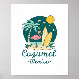 Cozumel Mexico Souvenir Vacation Travel Men Women Poster