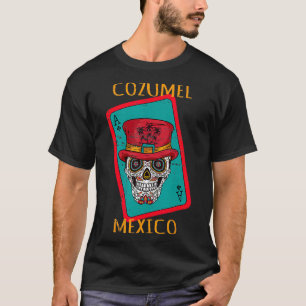 Cozumel Mexico Sugar Skull Ace of Spades Souvenir  T-Shirt