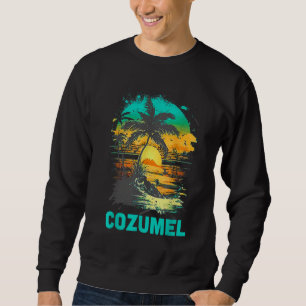 Cozumel Mexico Tropical Sunset Beach Souvenir Vaca Sweatshirt