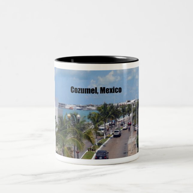 Cozumel, Mexico Two-Tone Coffee Mug (Center)